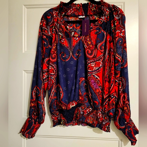 Lascana Smocked Pattern Blouse sz 4 - Picture 1 of 5